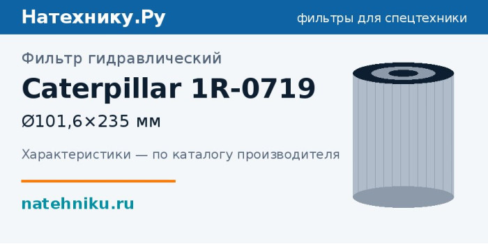 Фильтр гидравлический Caterpillar 1R-0719 — Ø101,6×235 мм