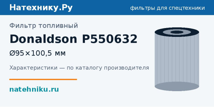 Фильтр топливный Donaldson P550632 — Ø95×100,5 мм