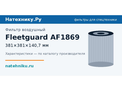 Фильтр воздушный Fleetguard AF1869
