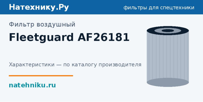 Фильтр воздушный Fleetguard AF26181