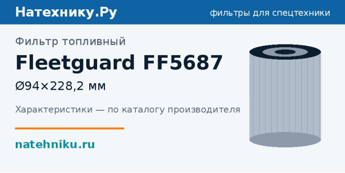 Фильтр топливный Fleetguard FF5687 — Ø94×228,2 мм