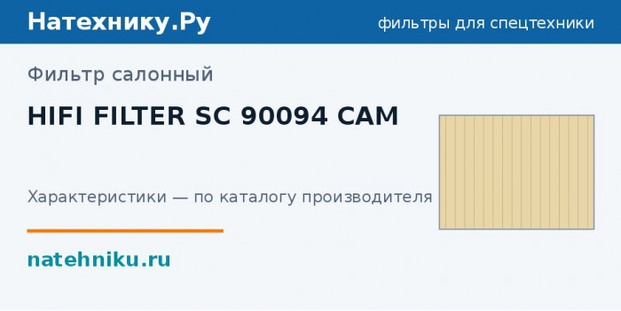 Фильтр салонный HIFI FILTER SC 90094 CAM