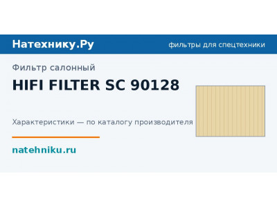 Фильтр салонный HIFI FILTER SC 90128