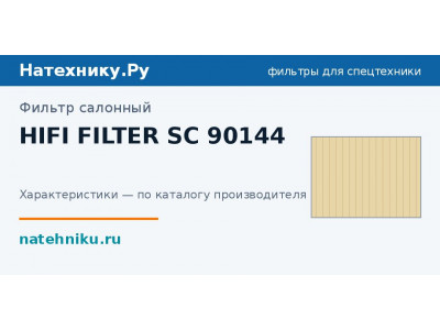 Фильтр салонный HIFI FILTER SC 90144