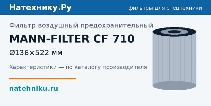 Фильтр воздушный предохранительный MANN-FILTER CF 710 — Ø136×522 мм